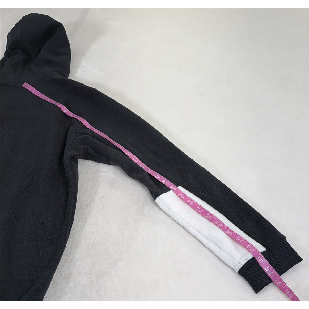 Columbia Black & White Color Block Fleece Hoodie Size Large With Logo Charity - Picture 10 of 10